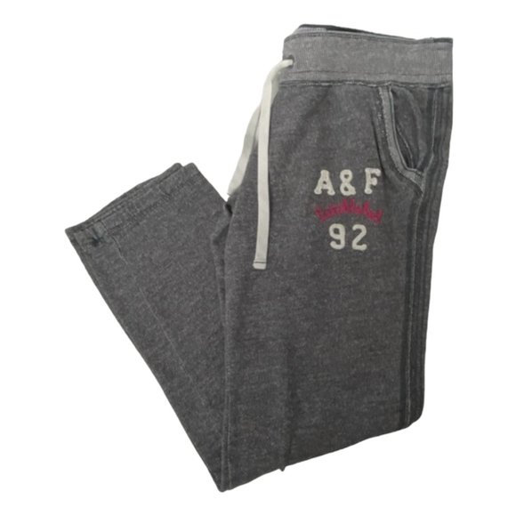 Abercrombie A&F 92 Logo Grey Sweatpants with Drawstring SM ** - Picture 4 of 8
